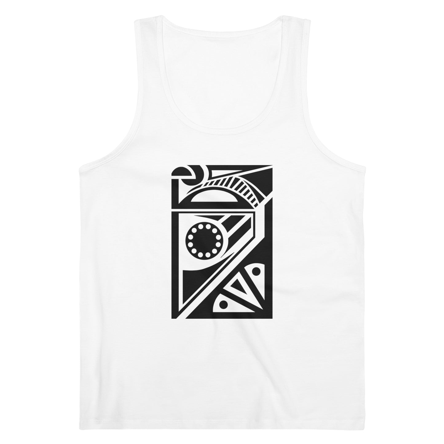Men's Specter 100% Organic Cotton White Tank Top (Design 17)