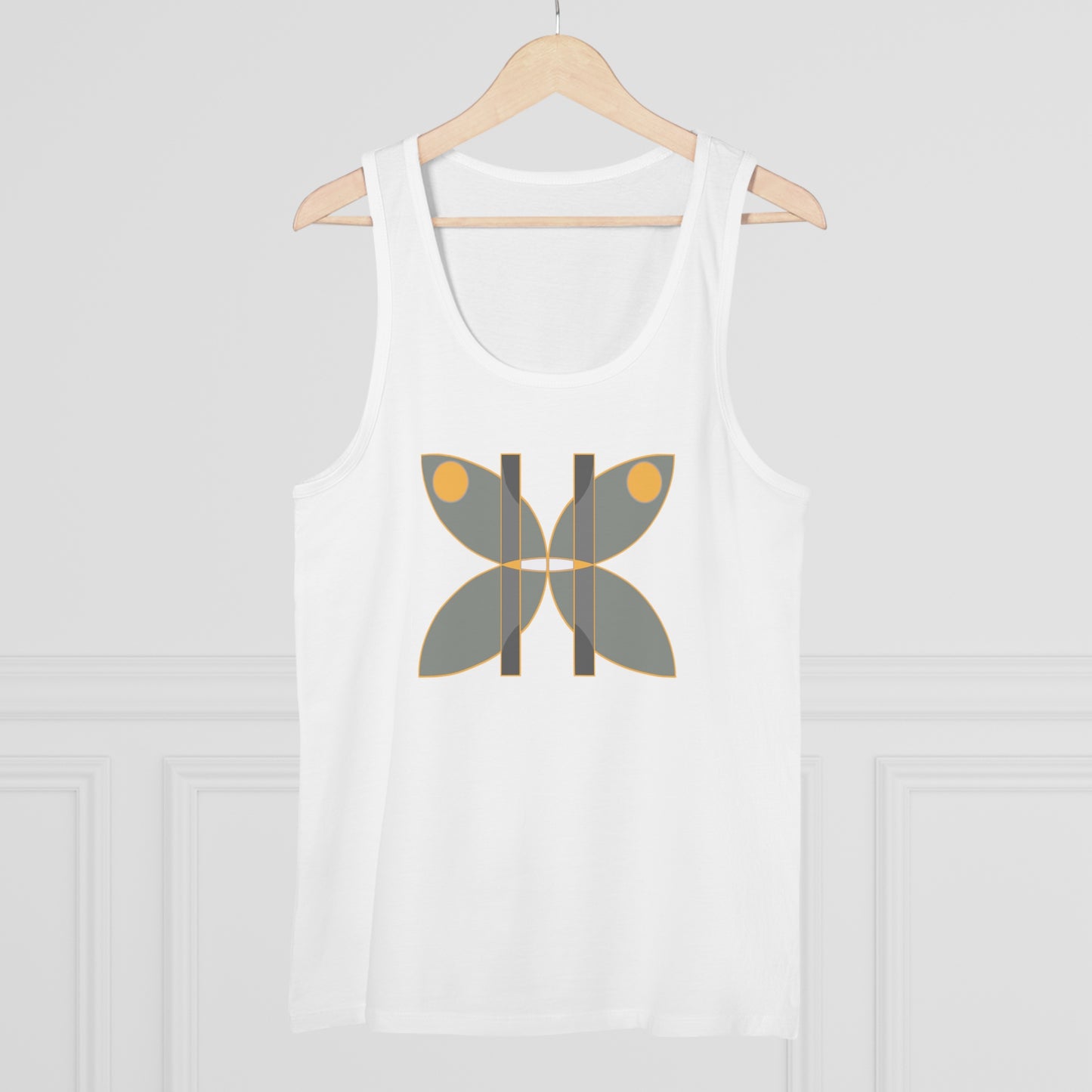 Men's Specter 100% Organic Cotton White Tank Top (Design 14)
