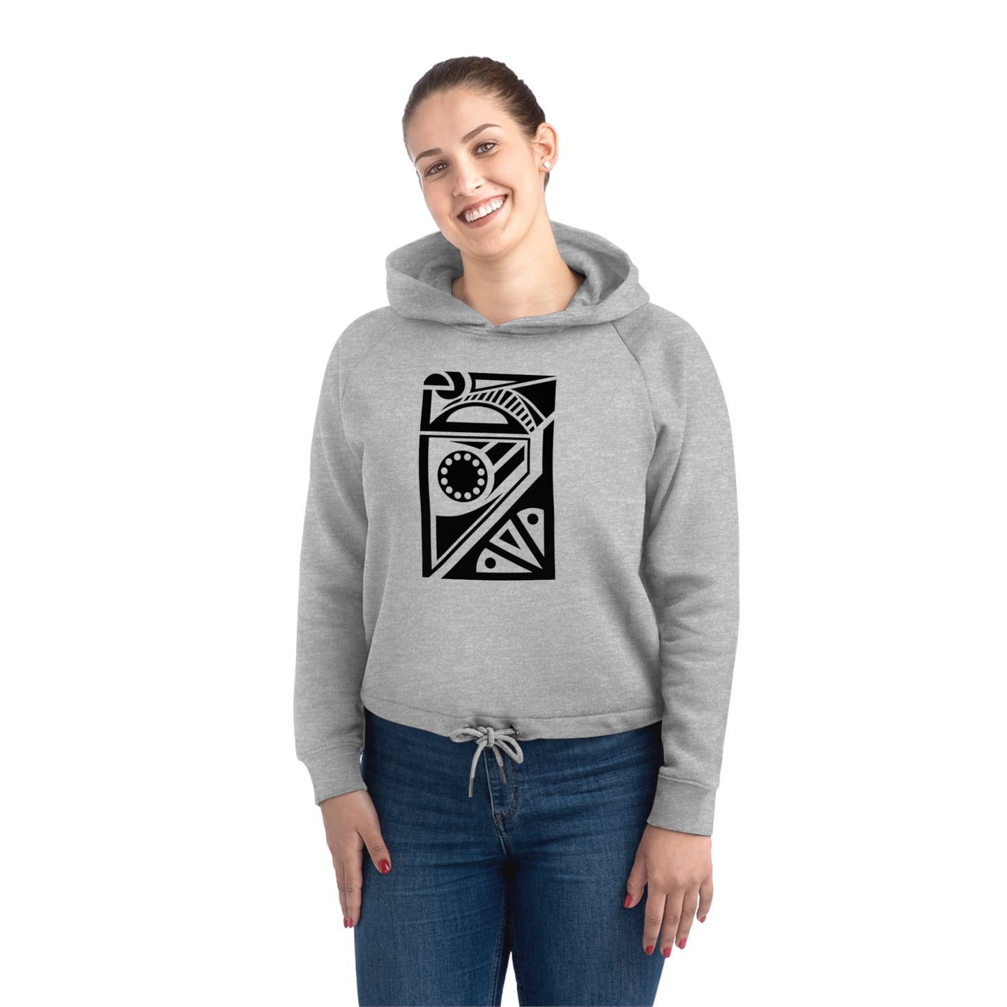 Women's Bower 85% Organic Cotton Cropped Hoodie (Design 17)