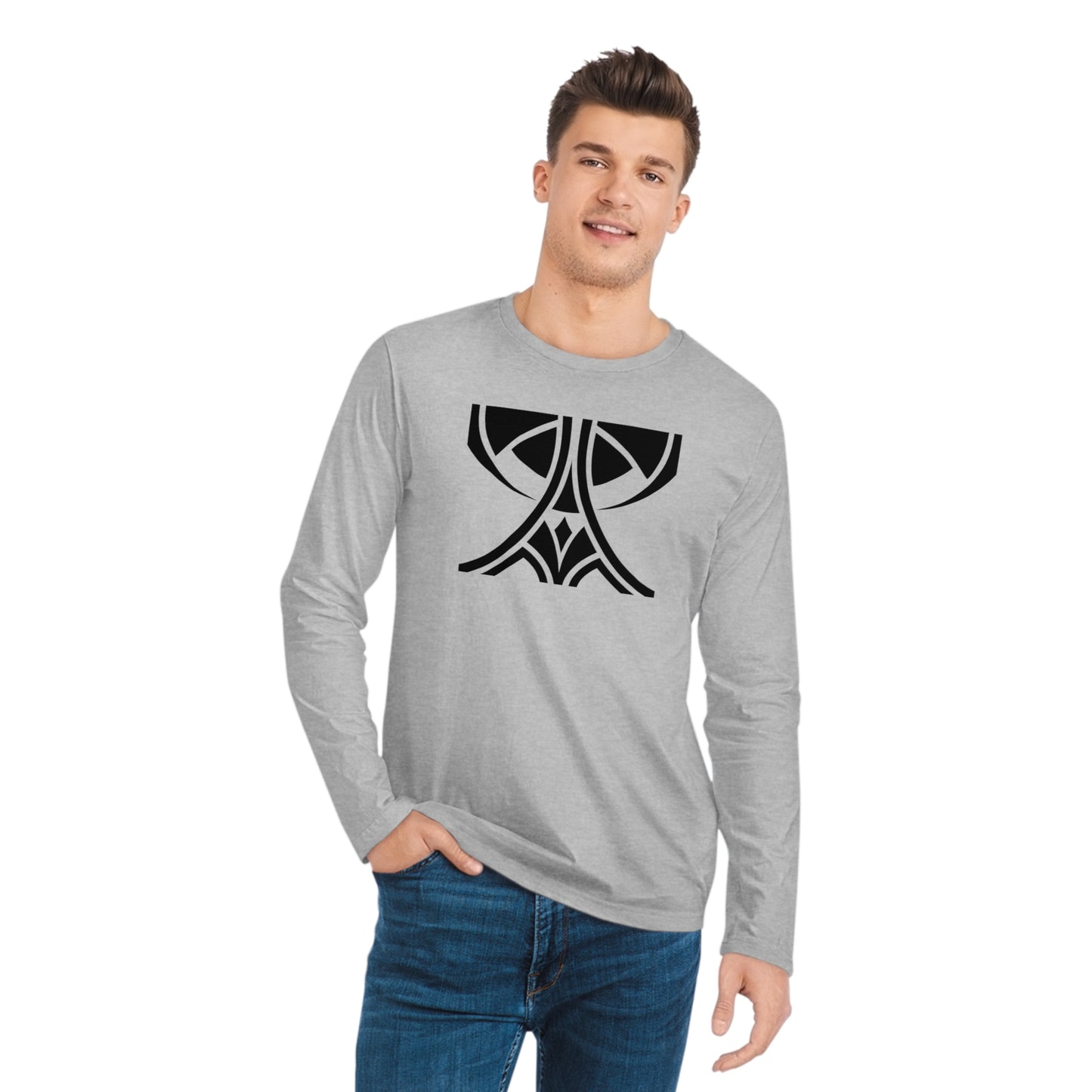 Men's 100% Organic Cotton Sparker Long Sleeve Shirt (Design 11)