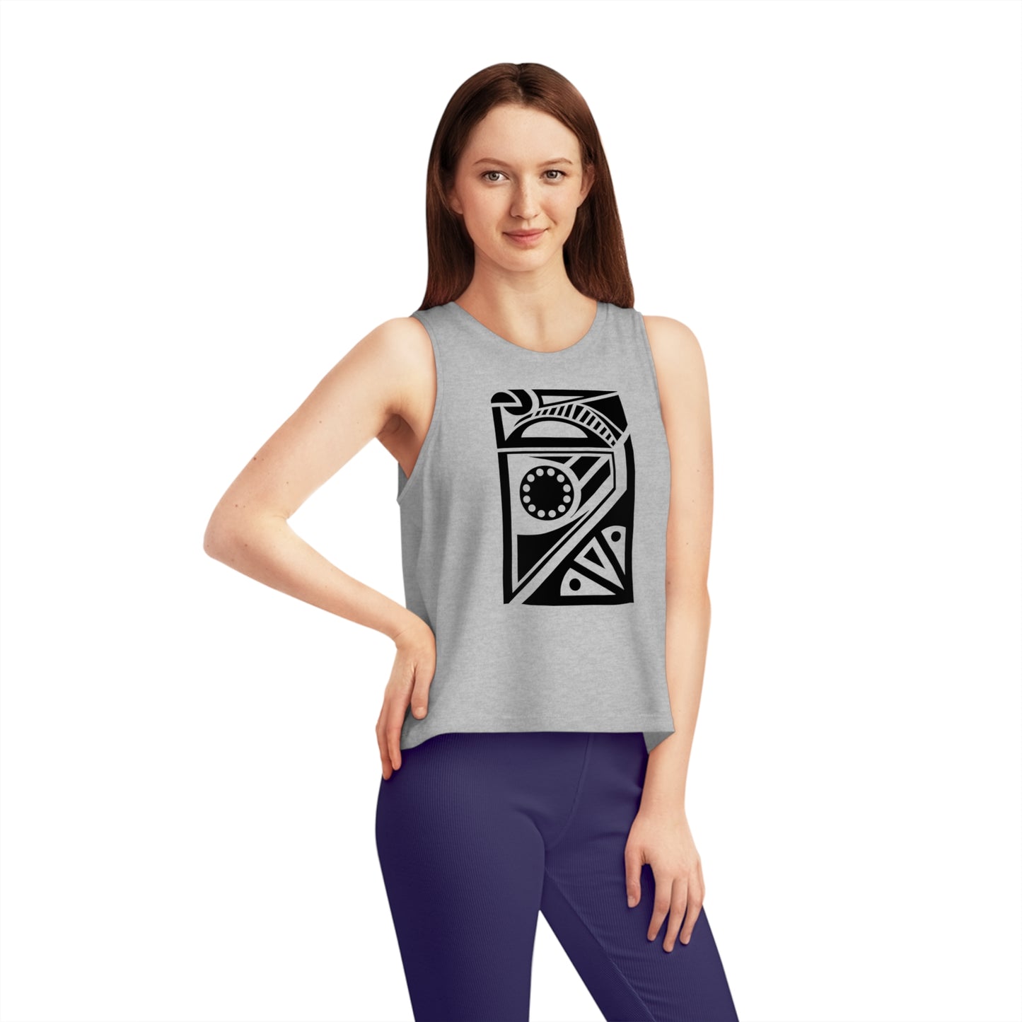 Women's Dancer 100% Organic Cotton Cropped Tank Top (Design 17)