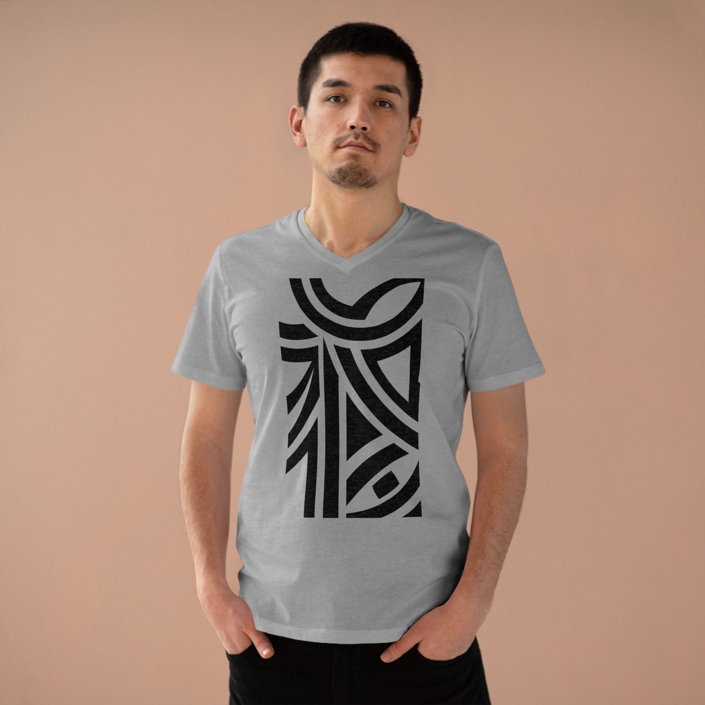 Men’s Presenter 100% Organic Cotton V-neck T-shirt (Design 26)