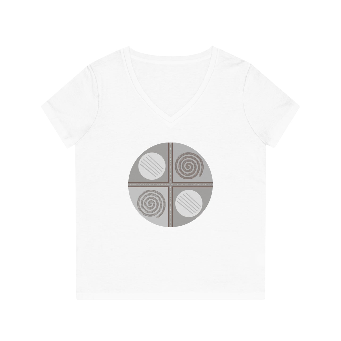 Women's Evoker 100% Cotton Printed V-Neck T-Shirt (Design 15)