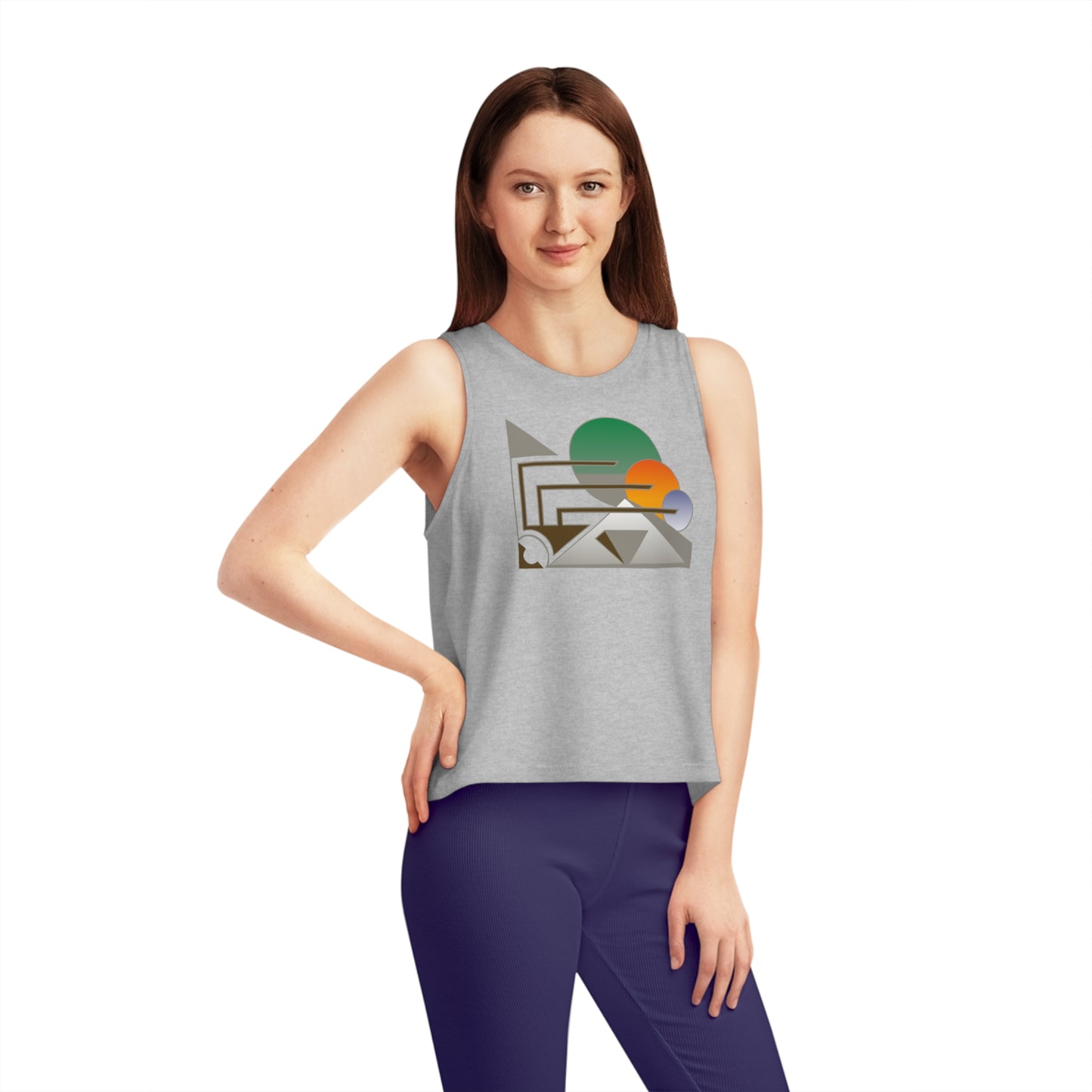 Women's Dancer 100% Organic Cotton Cropped Tank Top (Design 13)