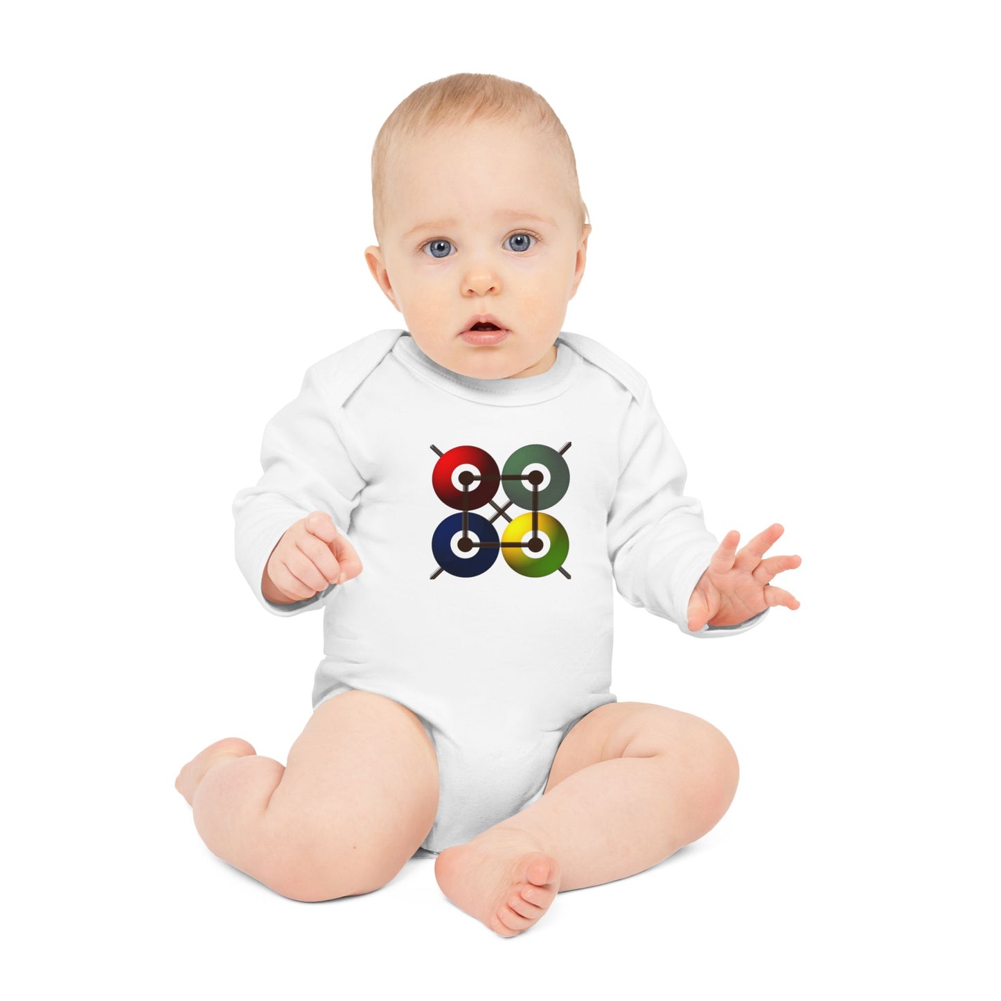 100% Organic Cotton Long-Sleeve Baby Bodysuit (Design 16)