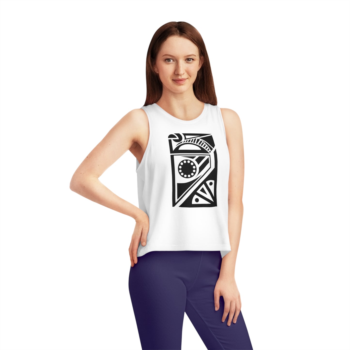 Women's Dancer 100% Organic Cotton Cropped Tank Top (Design 17)