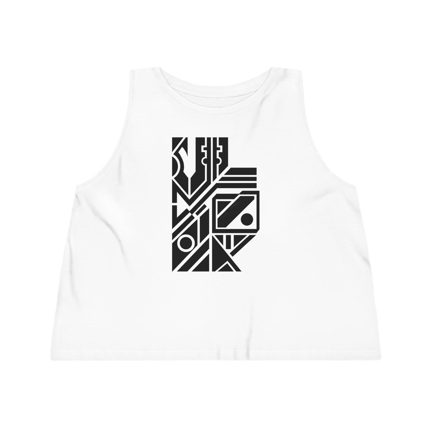 Women's Dancer 100% Organic Cotton Cropped Tank Top (Design 6)