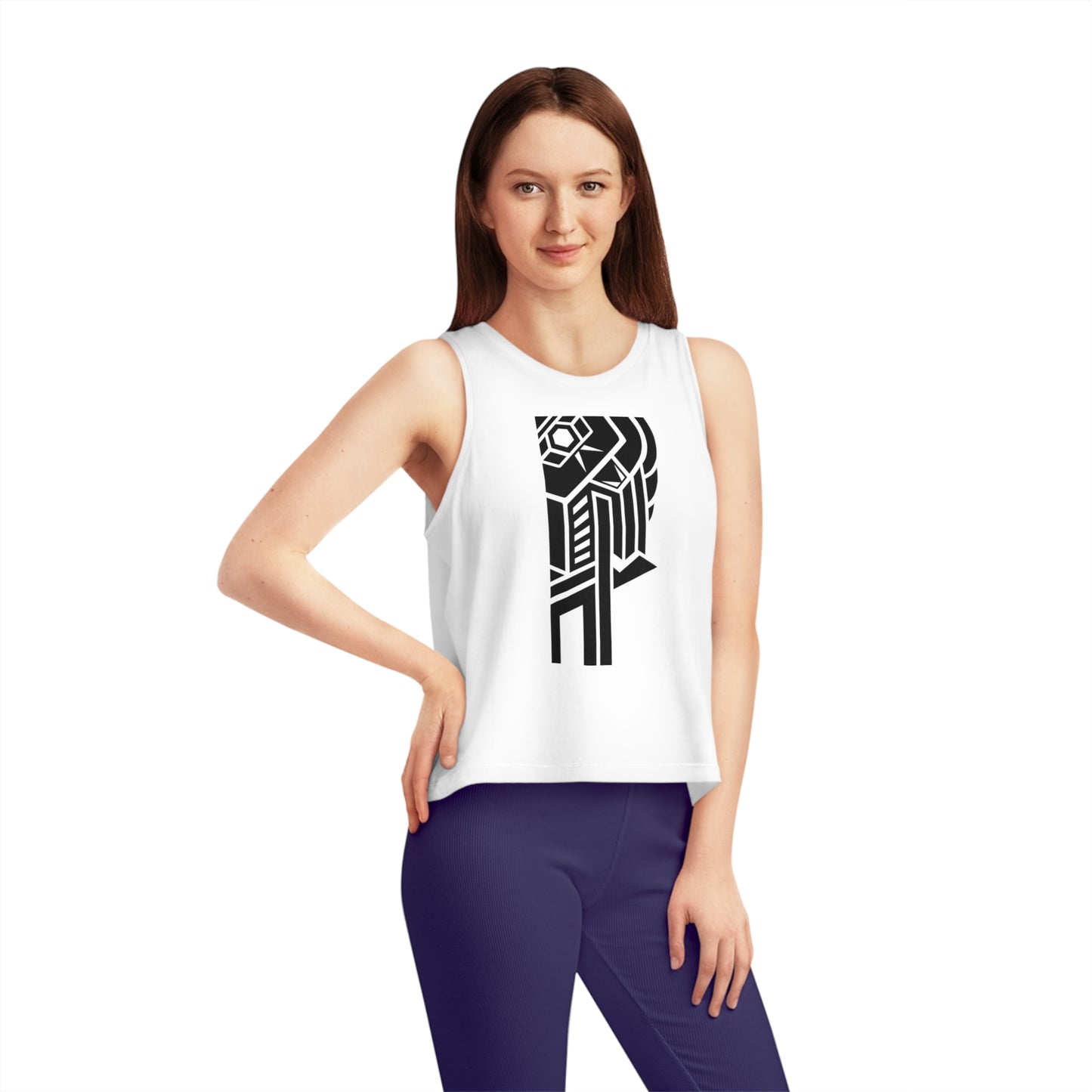 Women's Dancer 100% Organic Cotton Cropped Tank Top (Design 28)