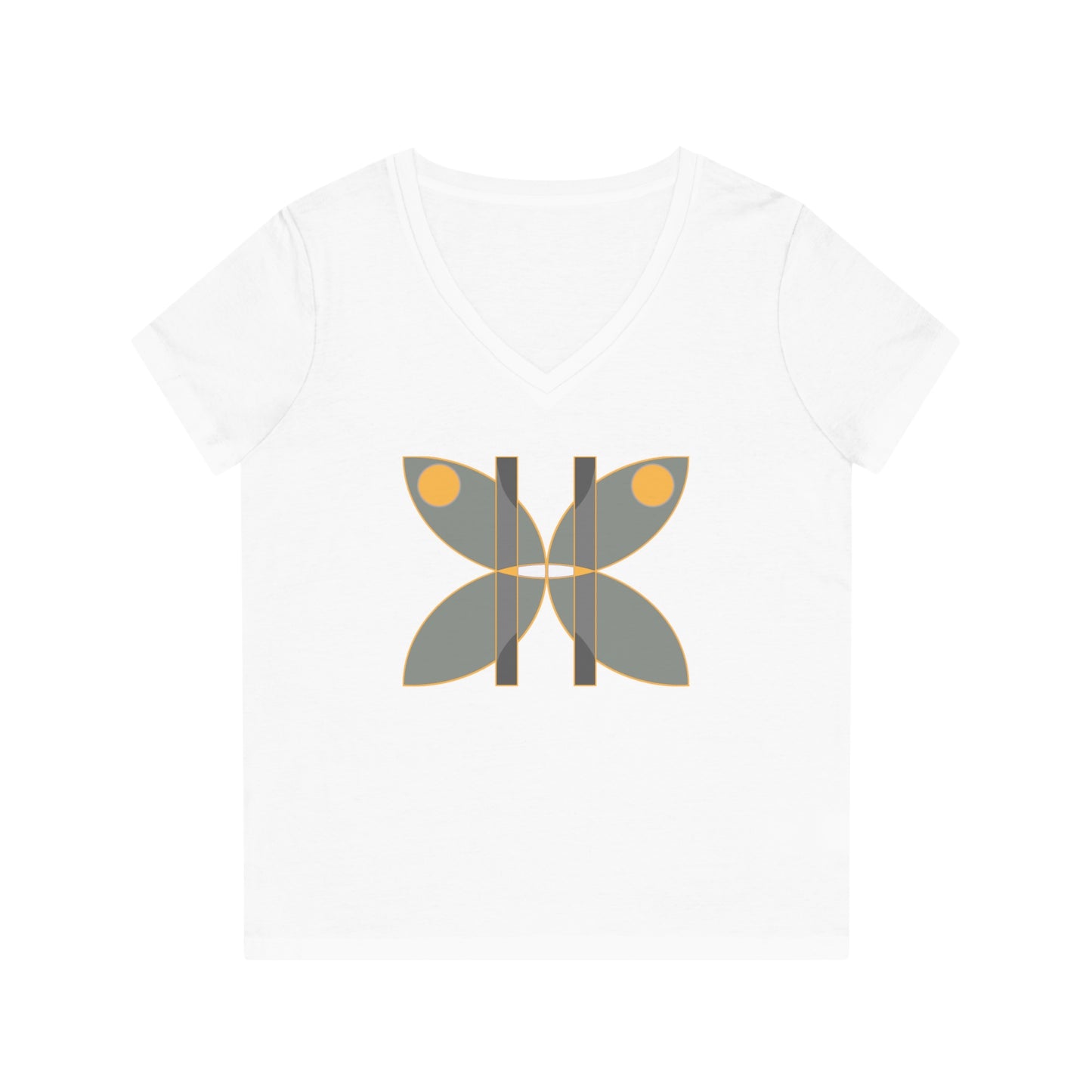 Women's Evoker 100% Cotton Printed V-Neck T-Shirt (Design 14)