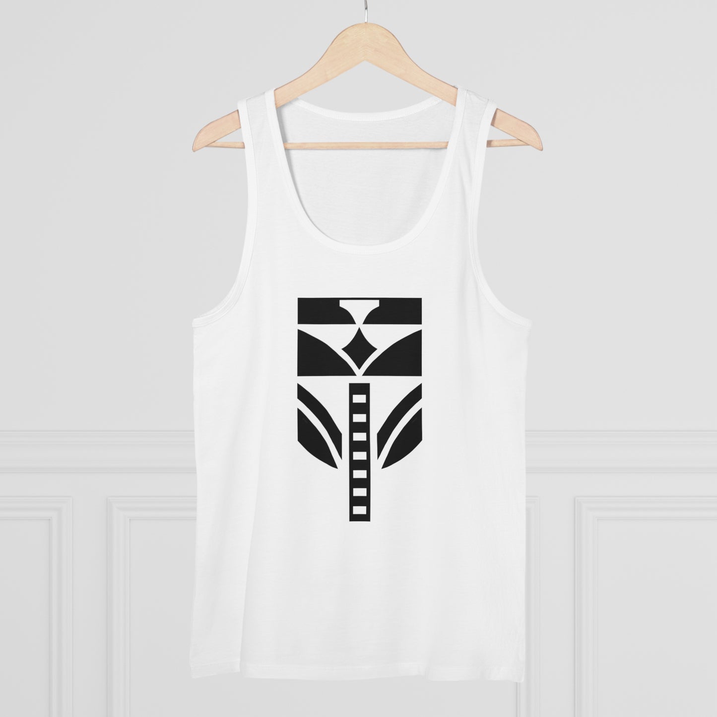 Men's Specter 100% Organic Cotton White Tank Top (Design 8)