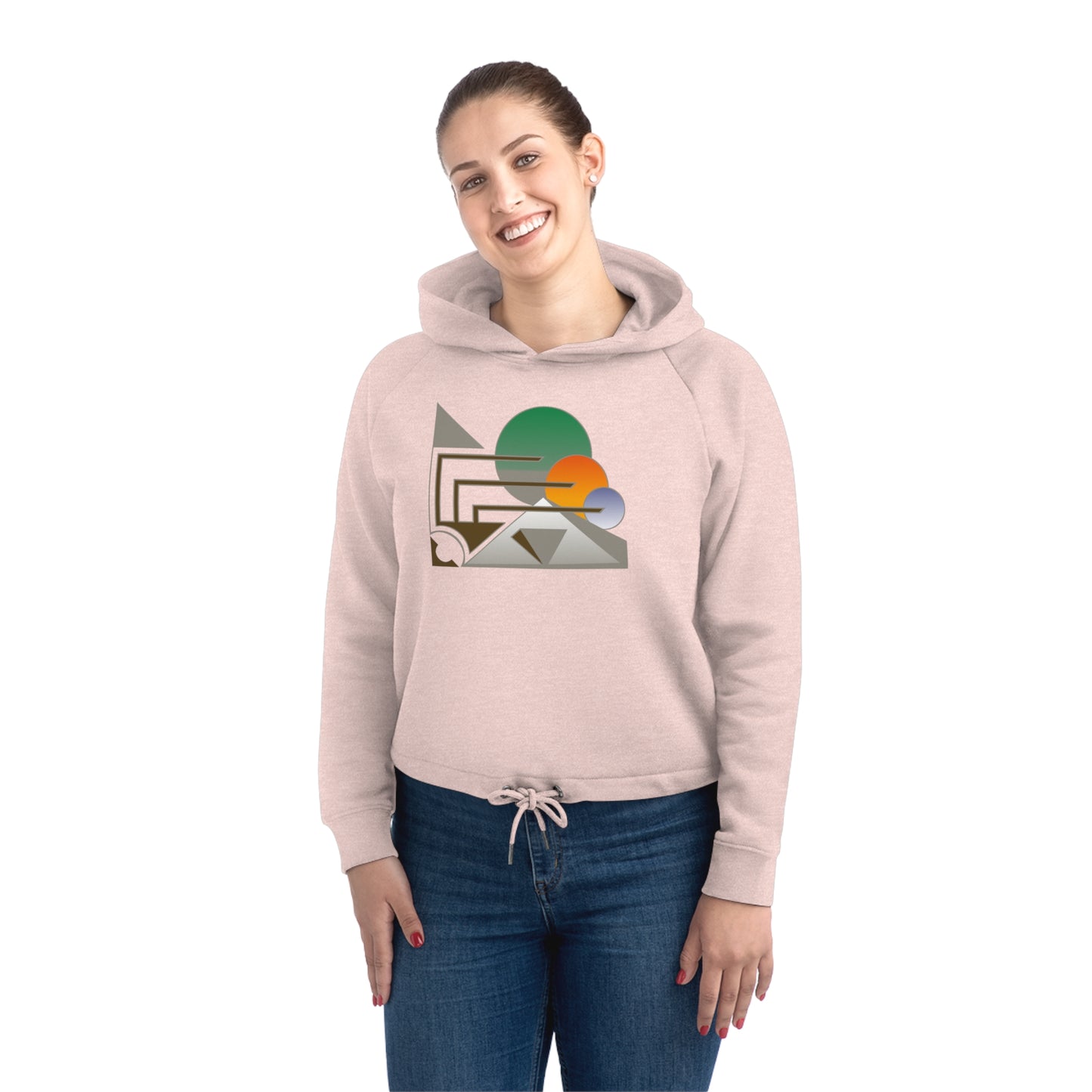 Women's Bower 85% Organic Cotton Cropped Hoodie (Design 13)
