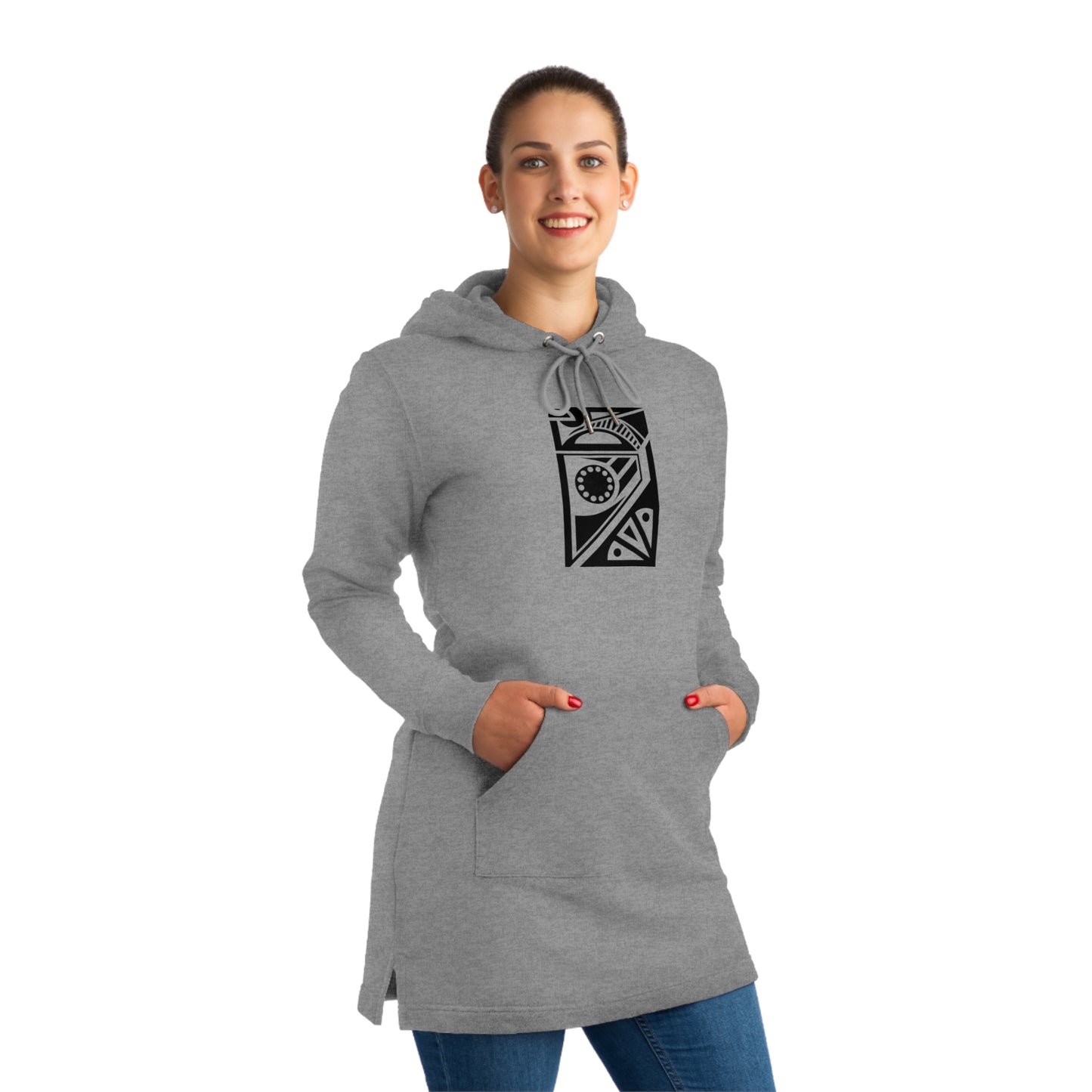Women's Streeter 85% Organic Cotton Hoodie Dress (Design 17)