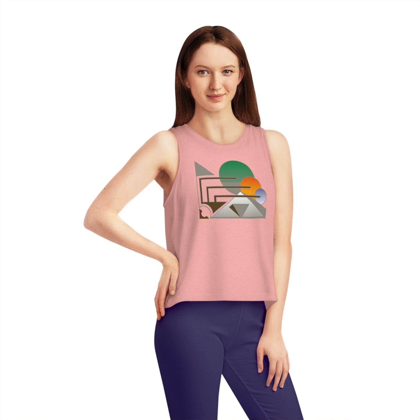 Women's Dancer 100% Organic Cotton Cropped Tank Top (Design 13)