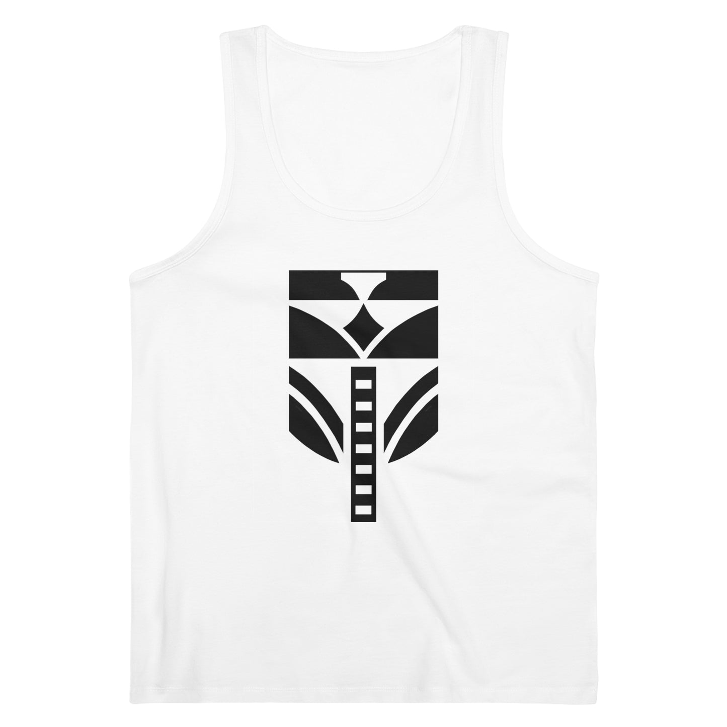 Men's Specter 100% Organic Cotton White Tank Top (Design 8)