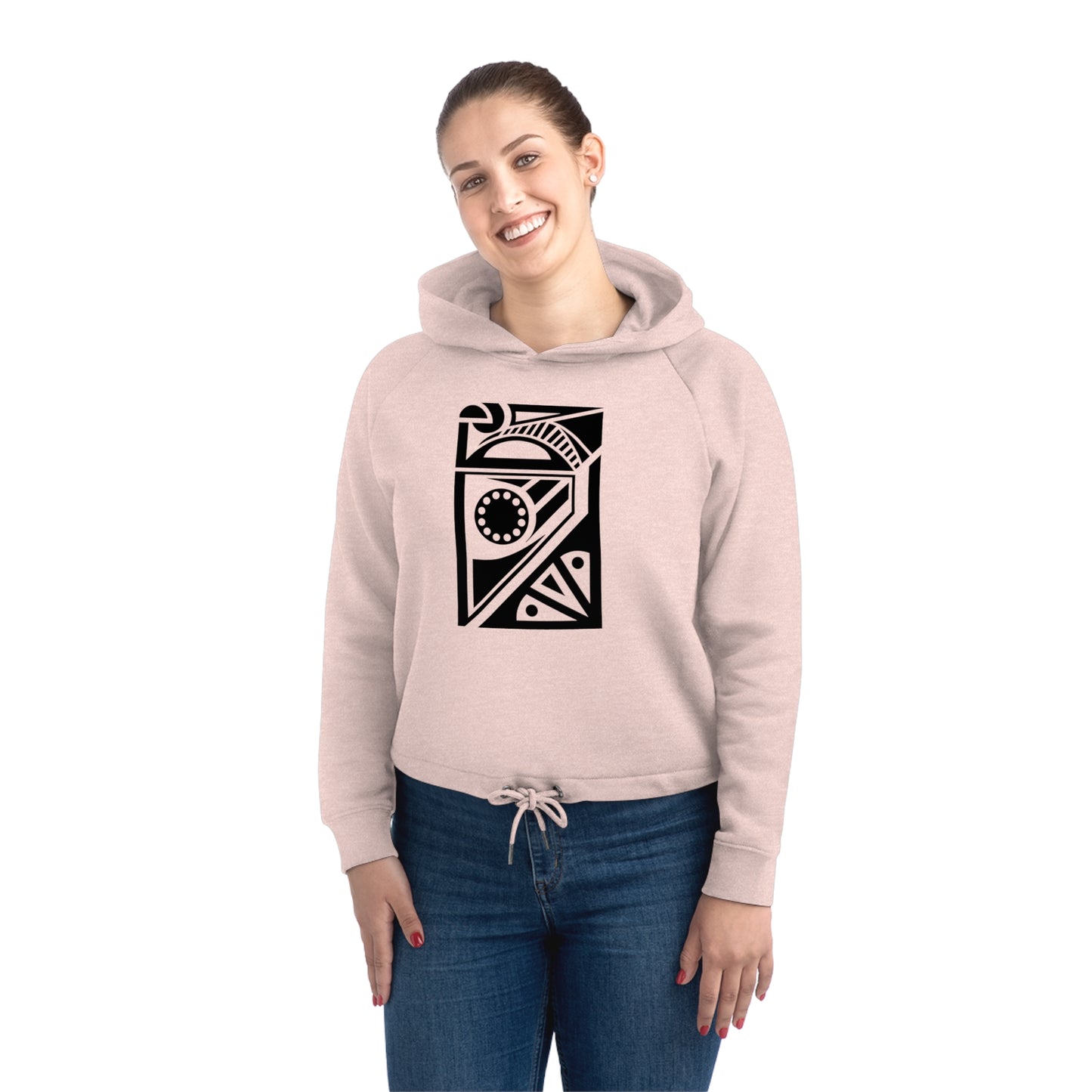 Women's Bower 85% Organic Cotton Cropped Hoodie (Design 17)