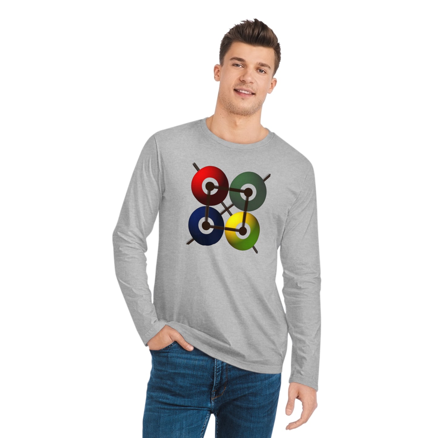 Men's 100% Organic Cotton Sparker Long Sleeve Shirt (Design 16)