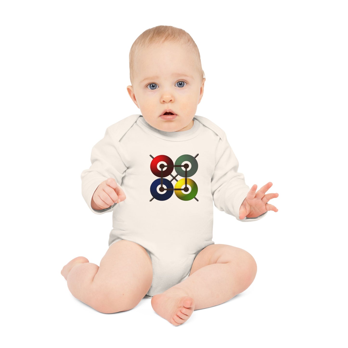 100% Organic Cotton Long-Sleeve Baby Bodysuit (Design 16)