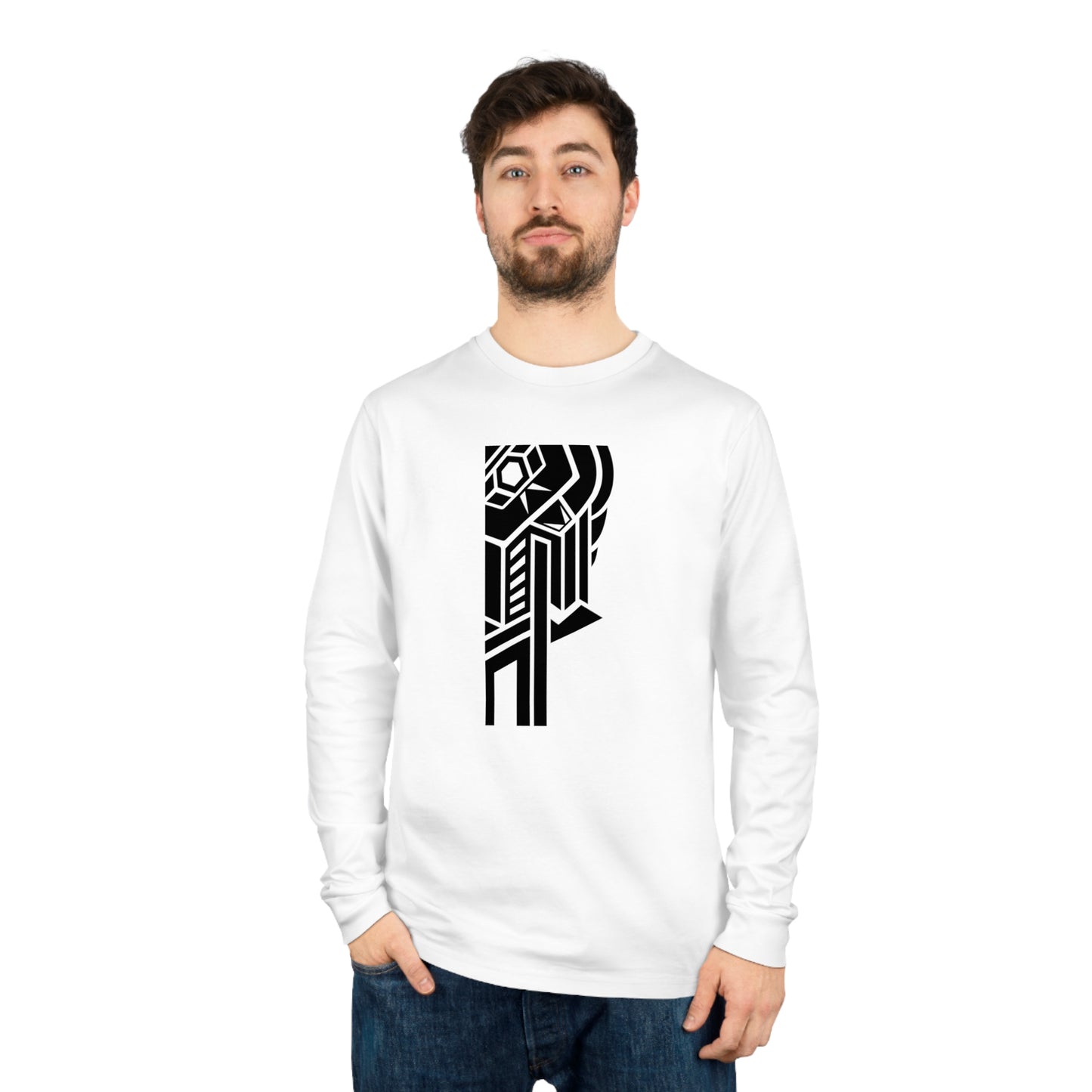 Unisex Shifts Dry 100% Organic Cotton Long Sleeve T-shirt (Design 28)