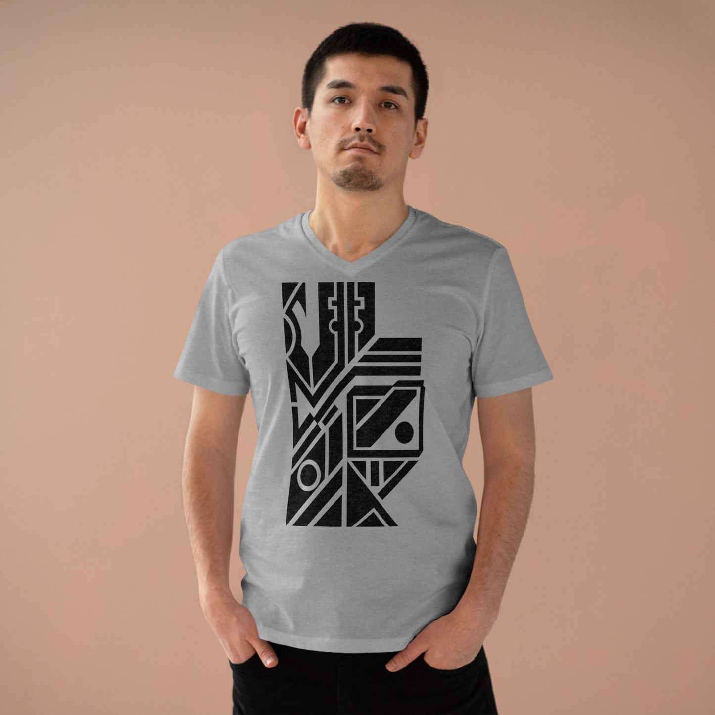 Men’s Presenter 100% Organic Cotton V-neck T-shirt (Design 6)