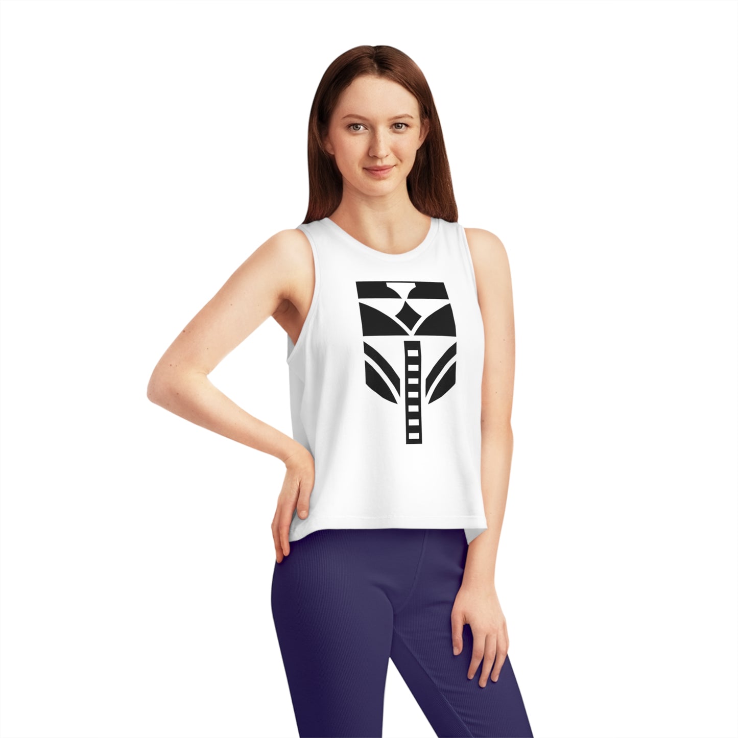 Women's Dancer 100% Organic Cotton Cropped Tank Top (Design 8)