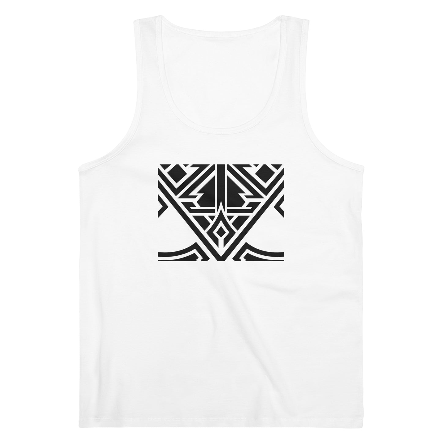 Men's Specter 100% Organic Cotton White Tank Top (Design 20)