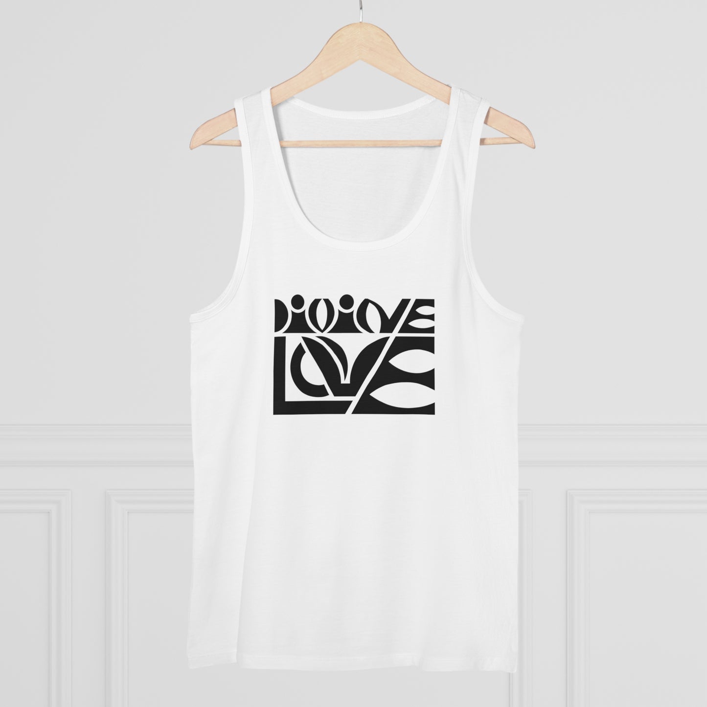 Men's Specter 100% Organic Cotton White Tank Top (Divine Love)