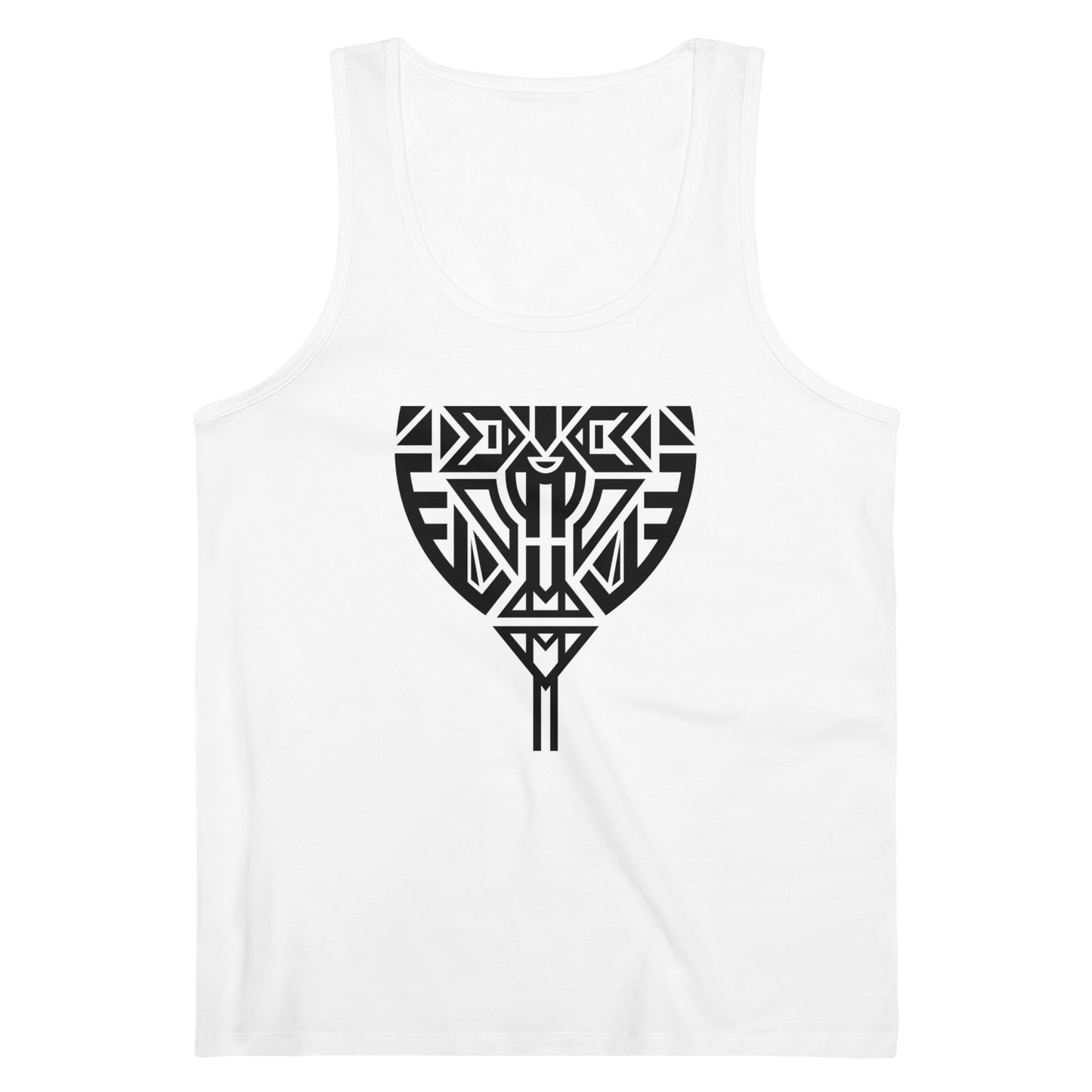 Men's Specter 100% Organic Cotton White Tank Top (Design 10)