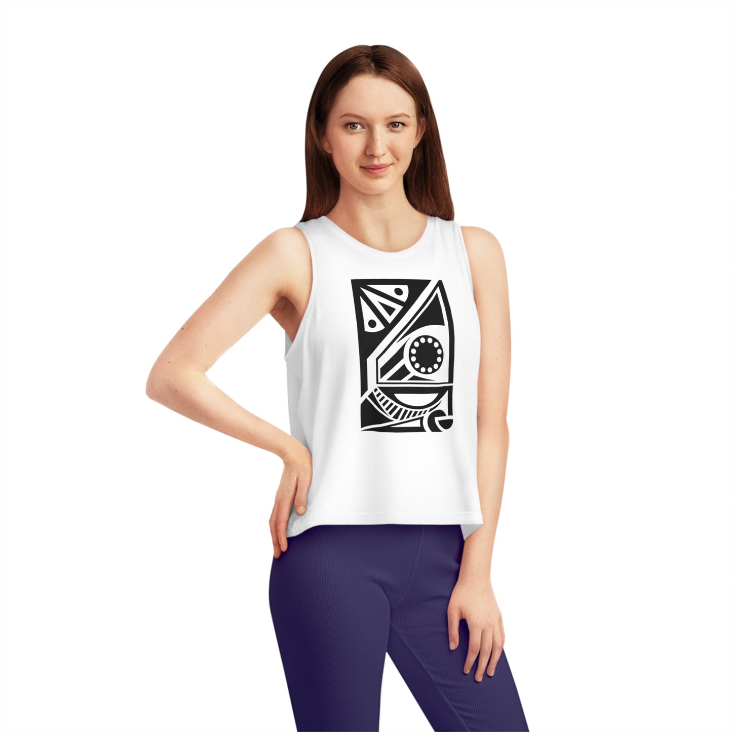 Women's Dancer 100% Organic Cotton Cropped Tank Top (Design 17[2])