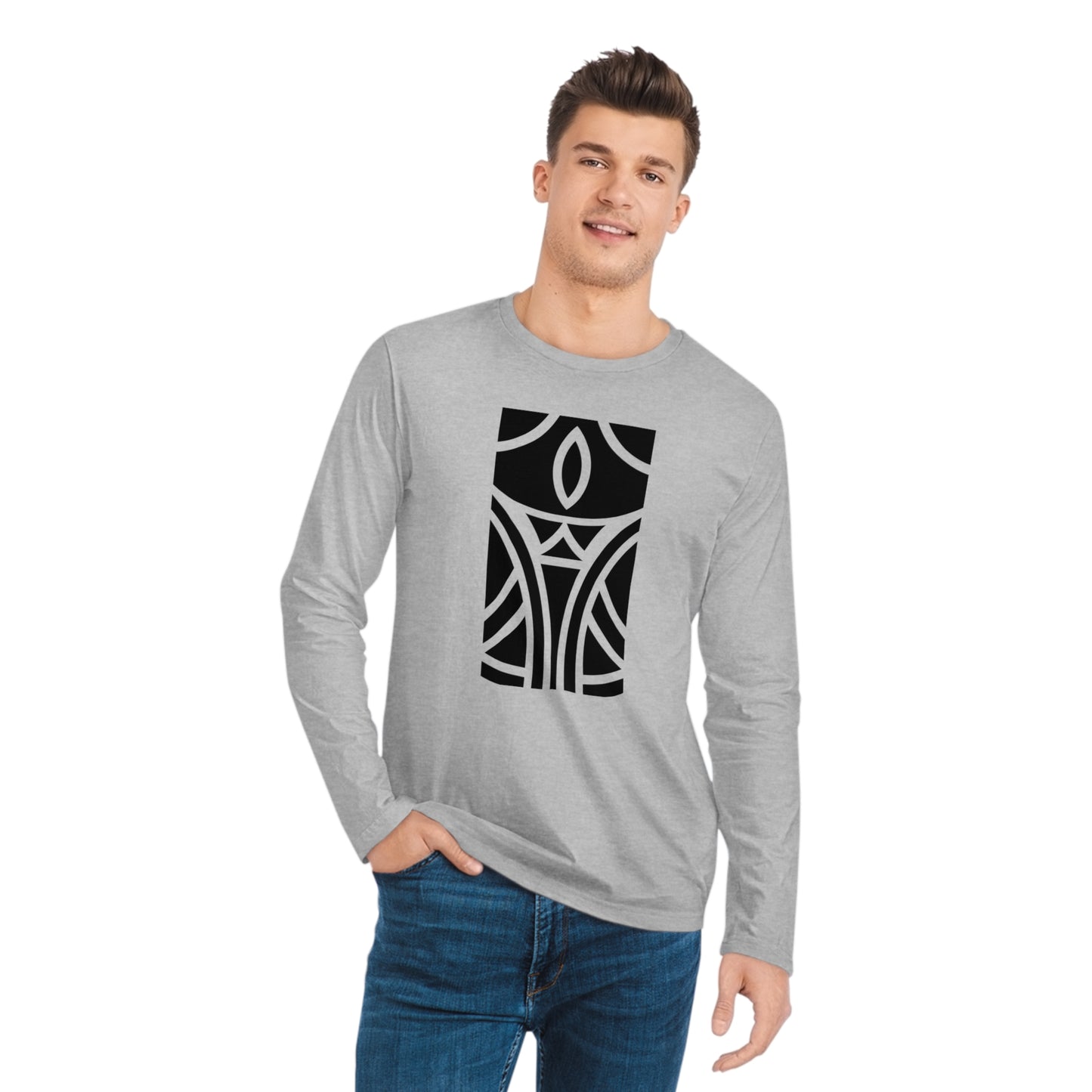 Men's 100% Organic Cotton Sparker Long Sleeve Shirt (Design 12)