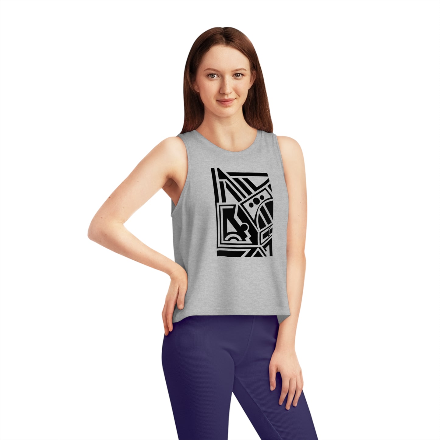 Women's Dancer 100% Organic Cotton Cropped Tank Top (Design 2)