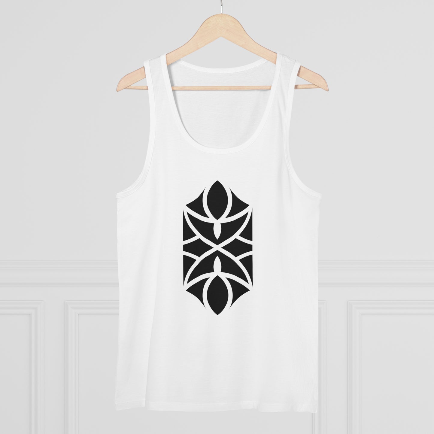 Men's Specter 100% Organic Cotton White Tank Top (Design 18)