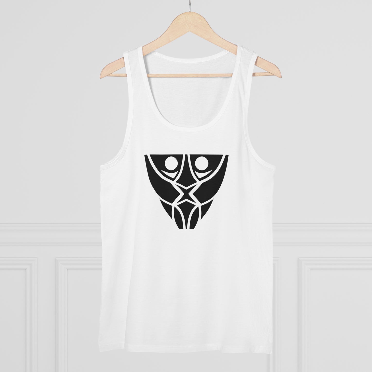 Men's Specter 100% Organic Cotton White Tank Top (Design 19)