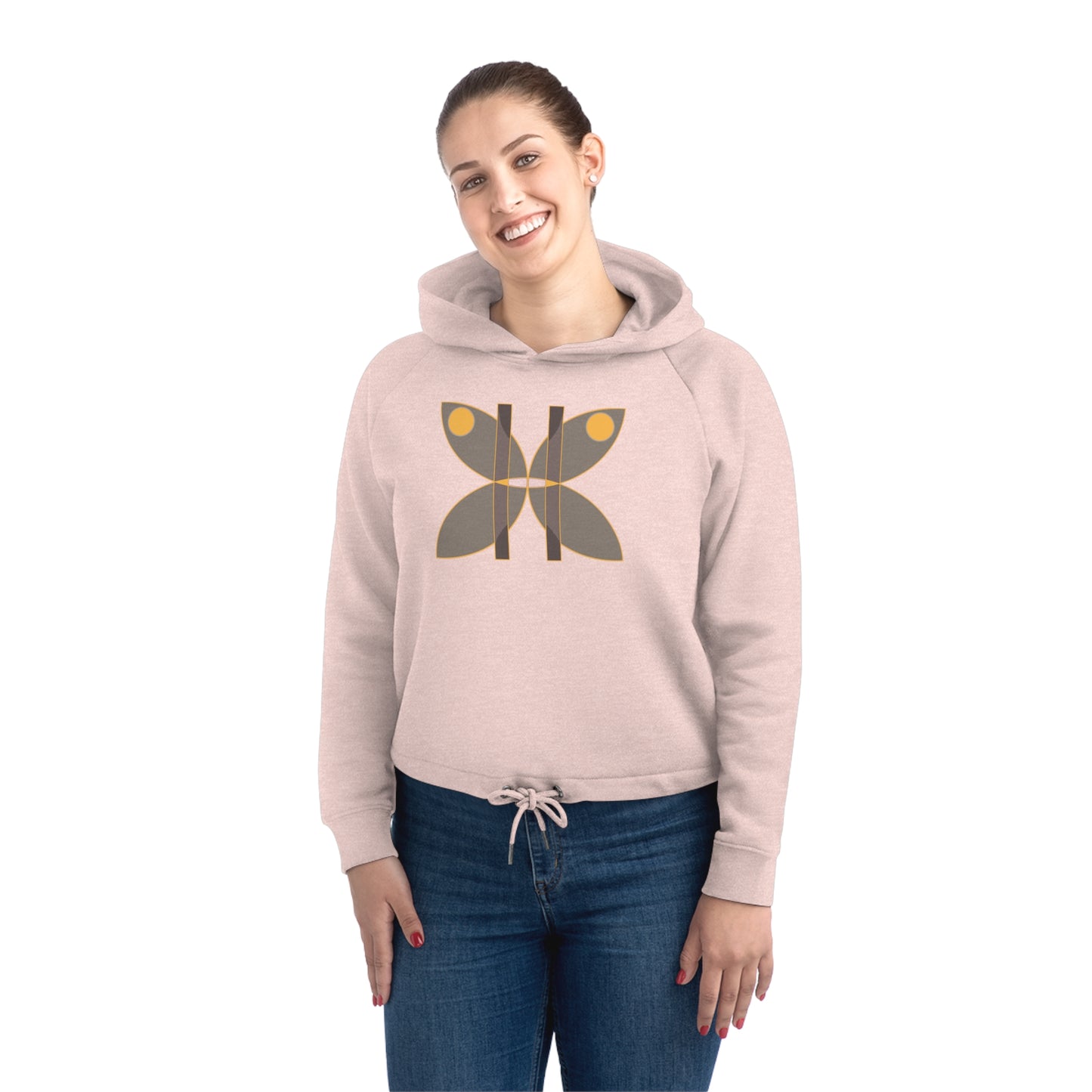 Women's Bower 85% Organic Cotton Cropped Hoodie (Design 14)