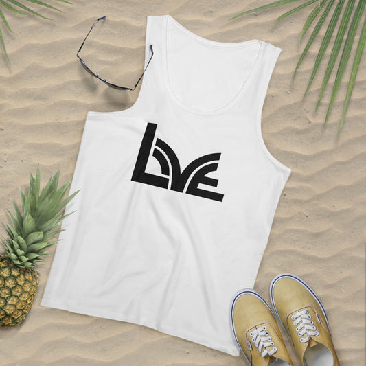 Men's Specter 100% Organic Cotton White Tank Top (Love)