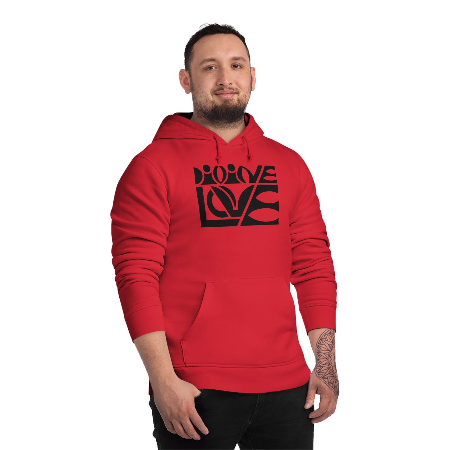 Unisex Drummer Hoodie (85% Organic Cotton and 15% Recycled Polyester) - Divine Love