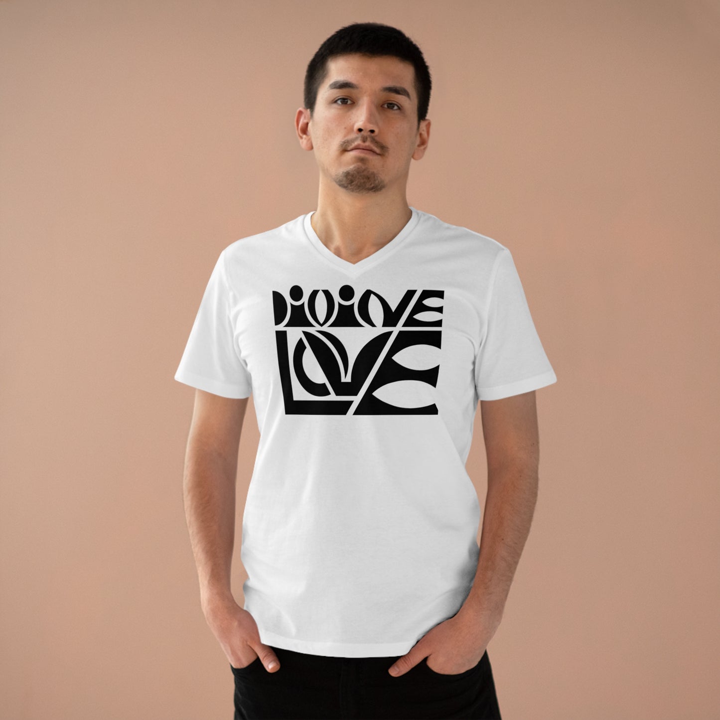 Men’s Presenter 100% Organic Cotton V-neck T-Shirt (Divine Love)