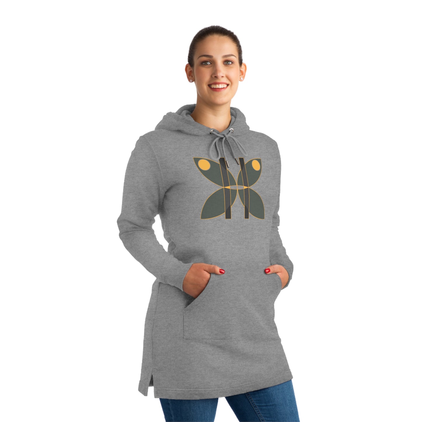 Women's Streeter 85% Organic Cotton Hoodie Dress (Design 14)