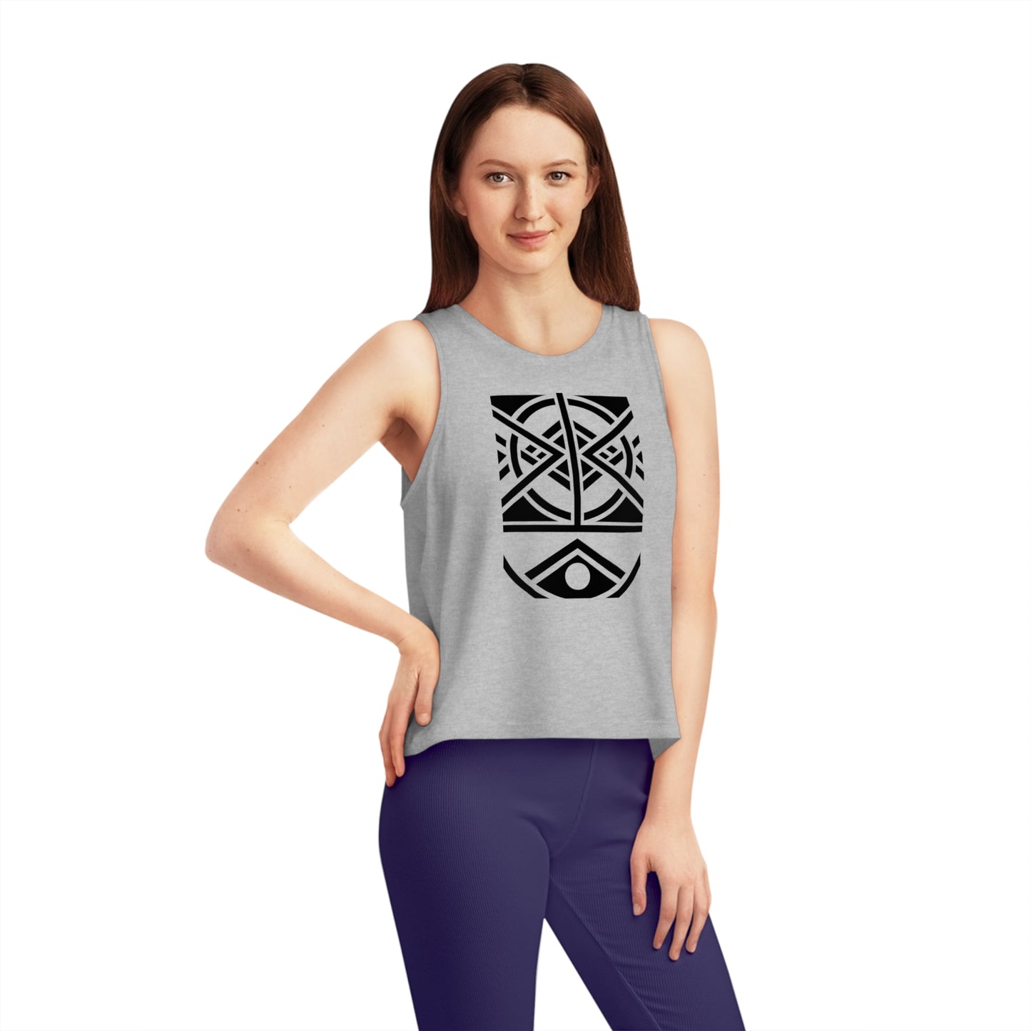 Women's Dancer 100% Organic Cotton Cropped Tank Top (Design 1)