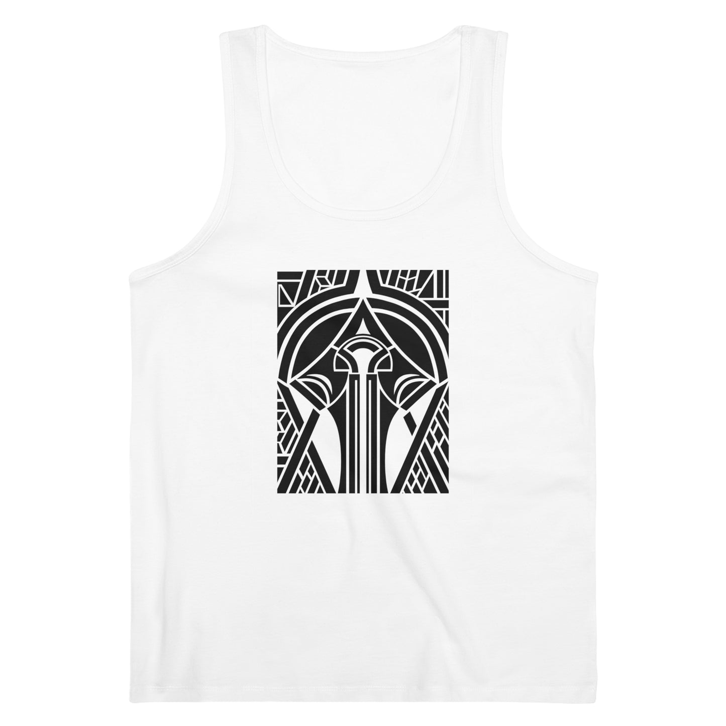 Men's Specter 100% Organic Cotton White Tank Top (Design 25[2])