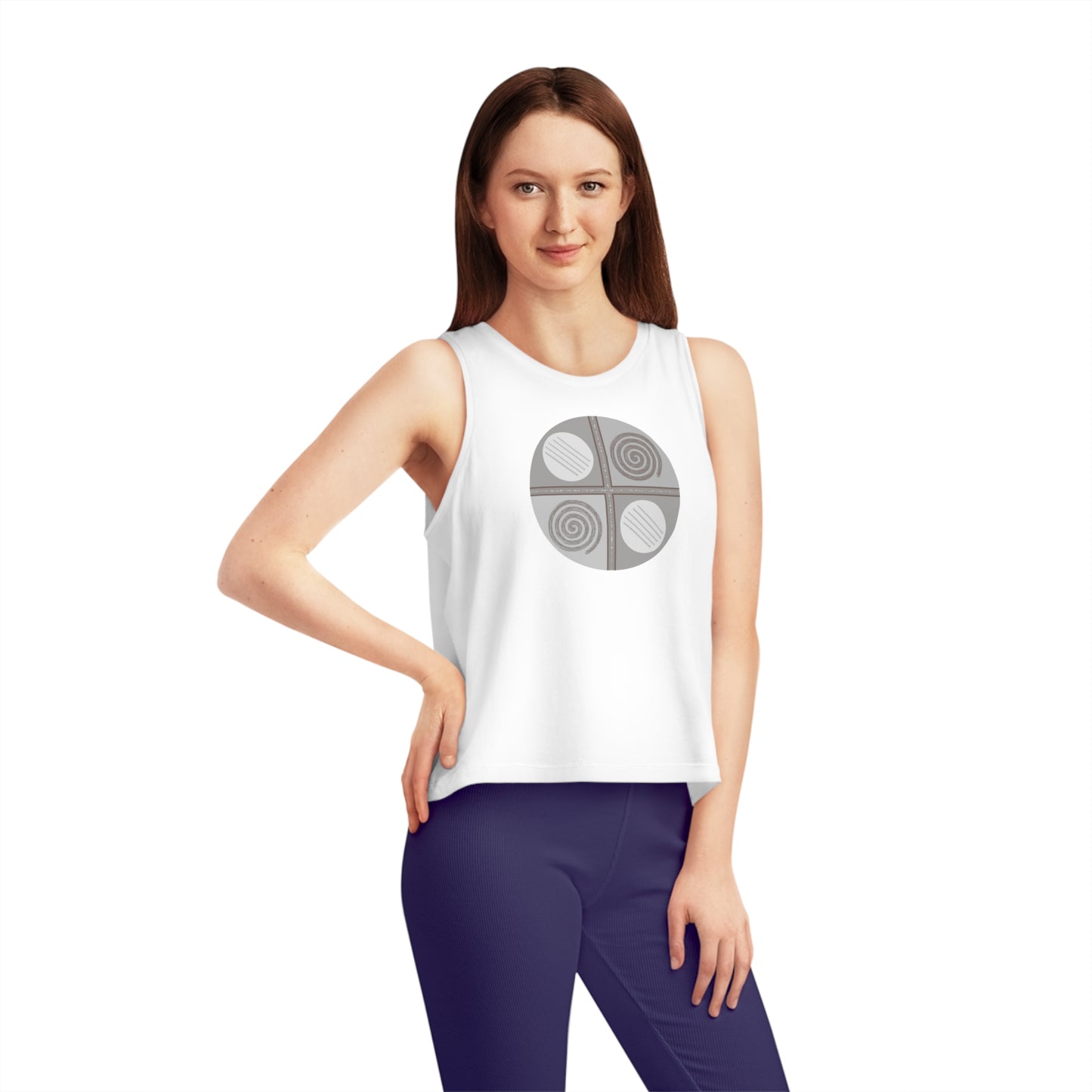 Women's Dancer 100% Organic Cotton Cropped Tank Top (Design 15)