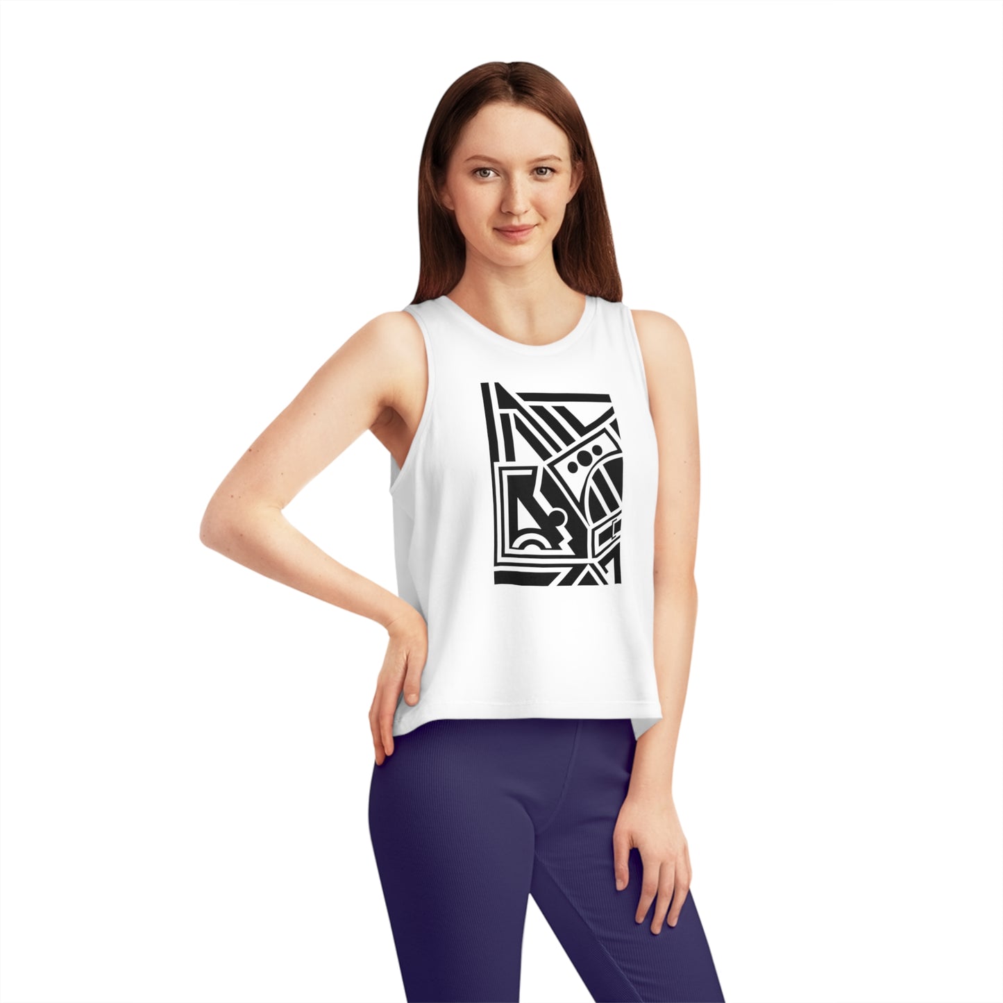 Women's Dancer 100% Organic Cotton Cropped Tank Top (Design 2)