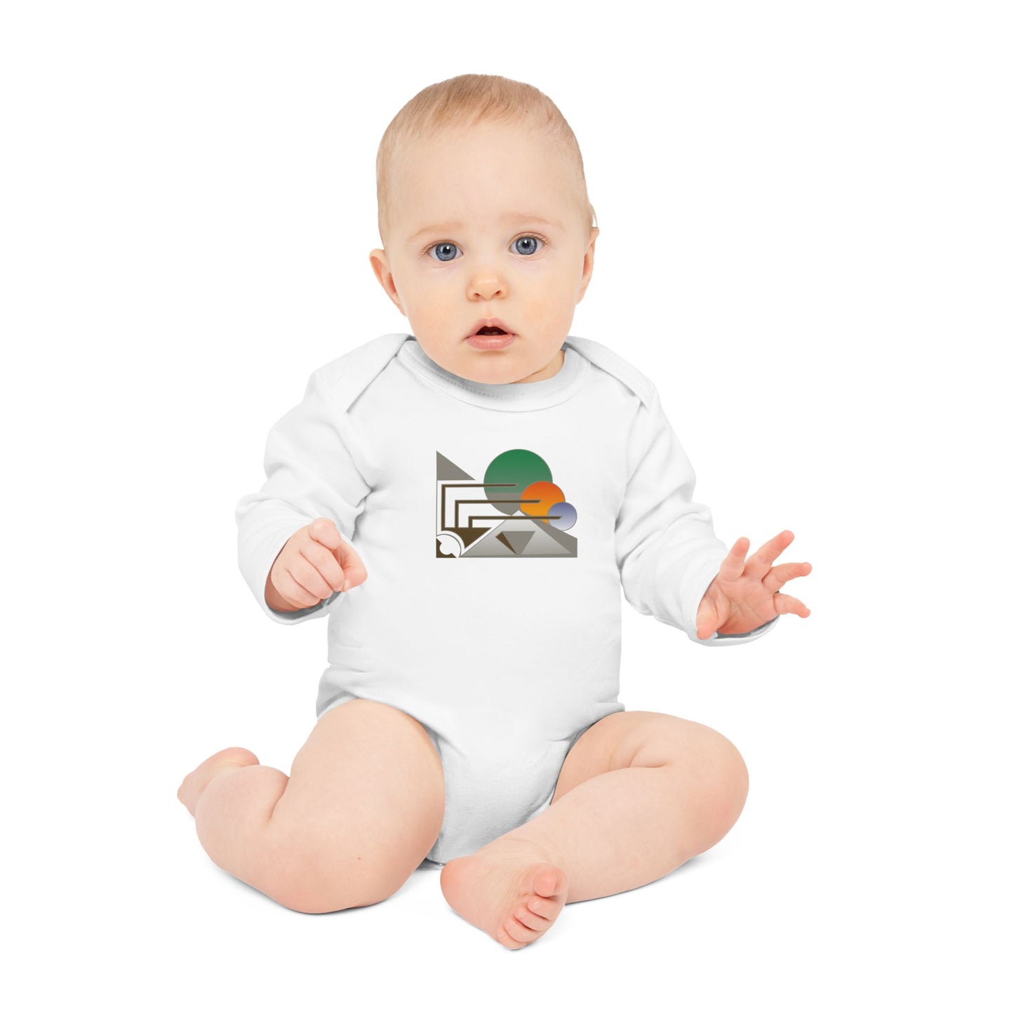 100% Organic Cotton Long-Sleeve Baby Bodysuit (Design 13)