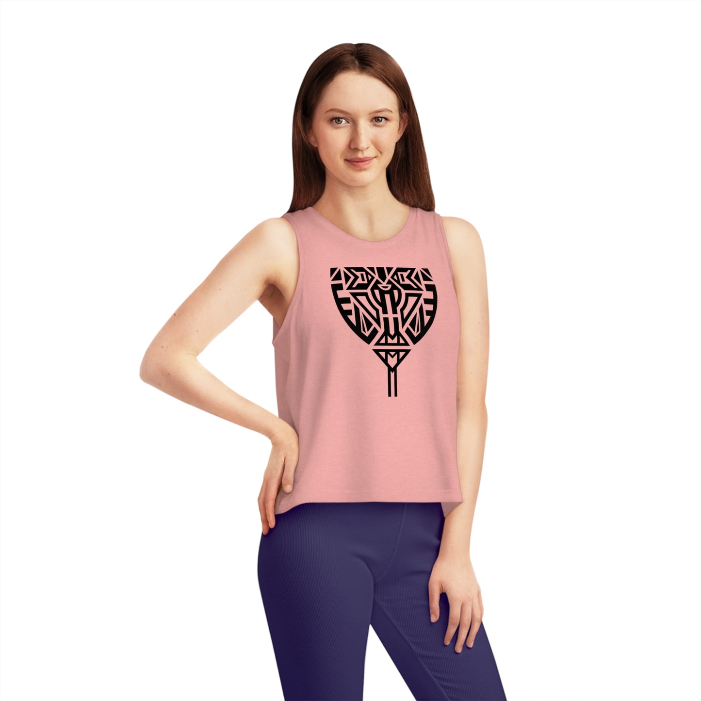 Women's Dancer 100% Organic Cotton Cropped Tank Top (Design 10)