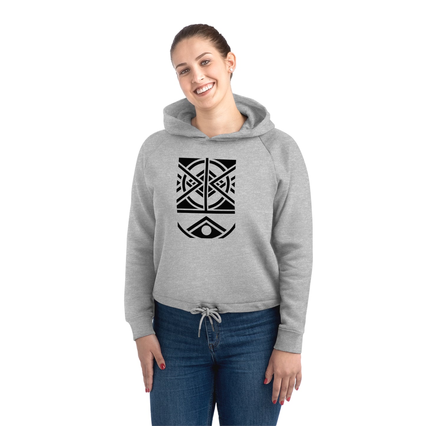 Women's Bower 85% Organic Cotton Cropped Hoodie (Design 1)