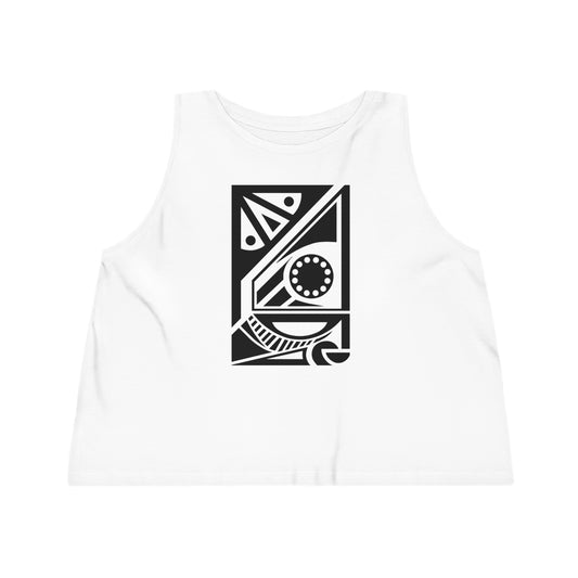 Women's Dancer 100% Organic Cotton Cropped Tank Top (Design 17[2])