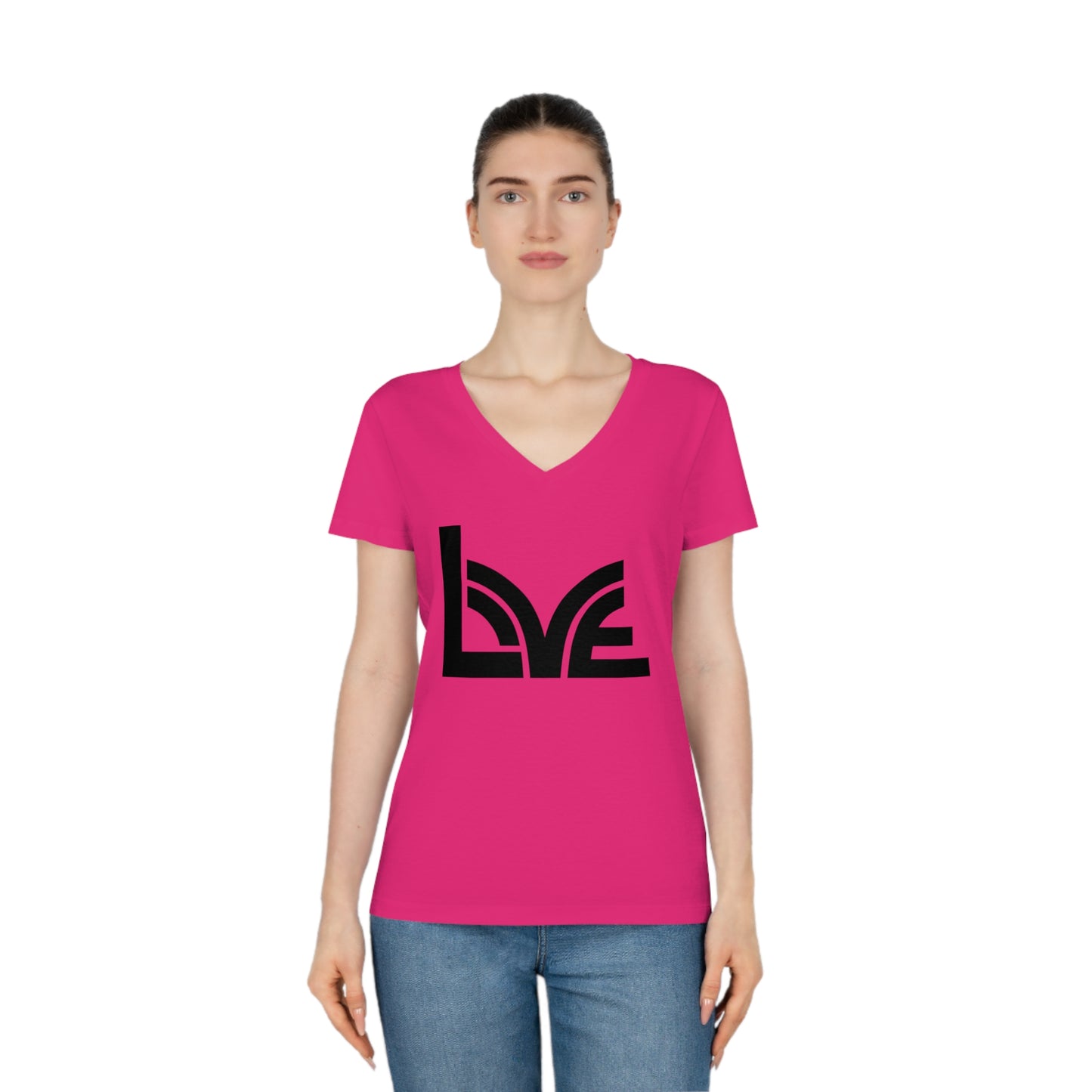 Women's Evoker 100% Organic Cotton V-Neck T-Shirt (Love)