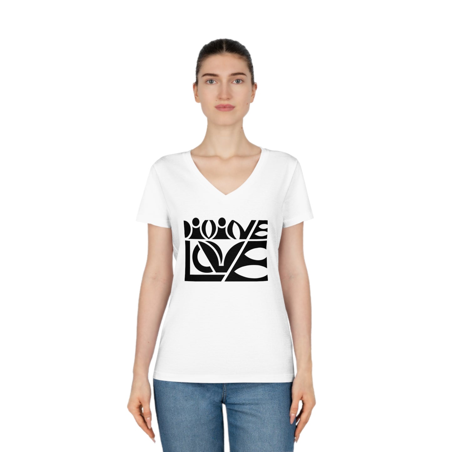 Women's Evoker 100% Organic Cotton V-Neck T-Shirt (Divine Love)