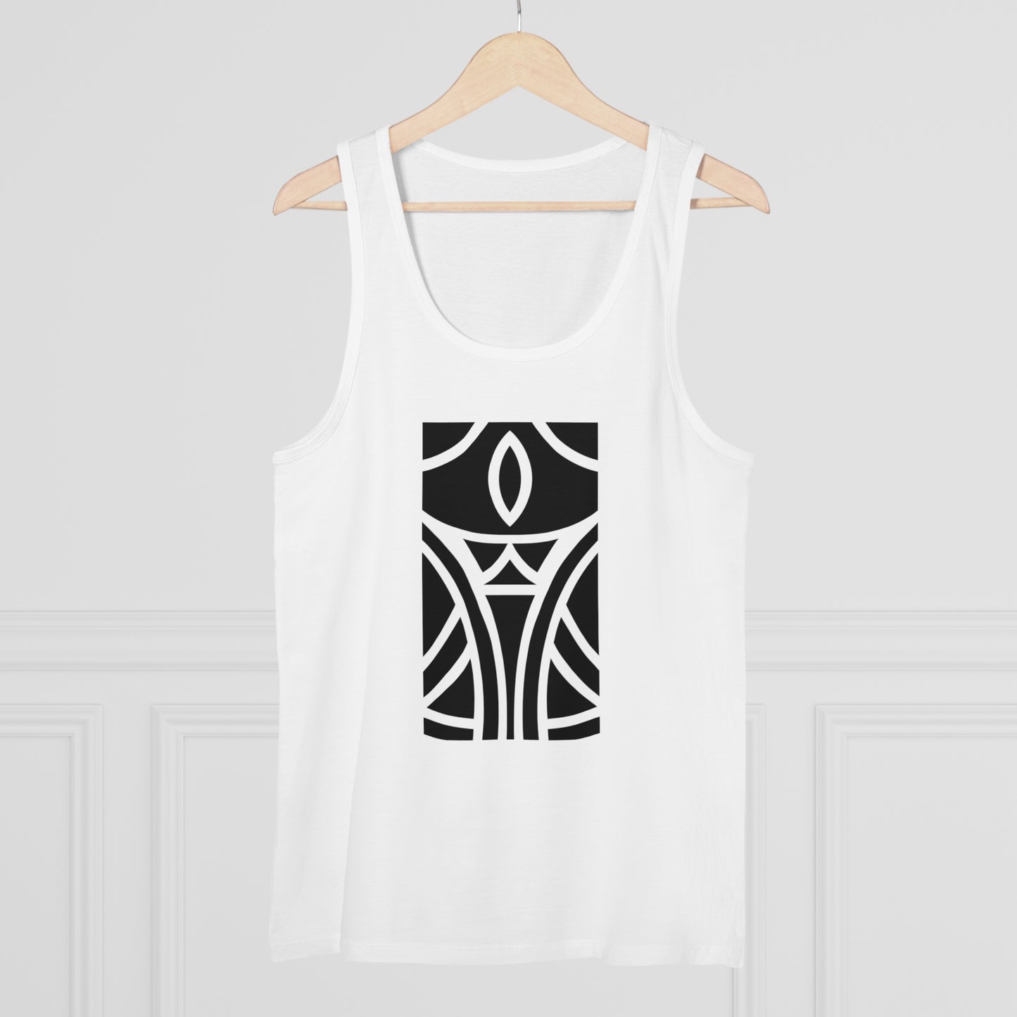 Men's Specter 100% Organic Cotton White Tank Top (Design 12)