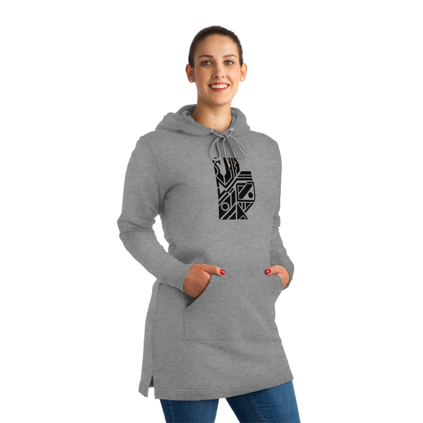 Women's Streeter 85% Organic Cotton Hoodie Dress (Design 6)