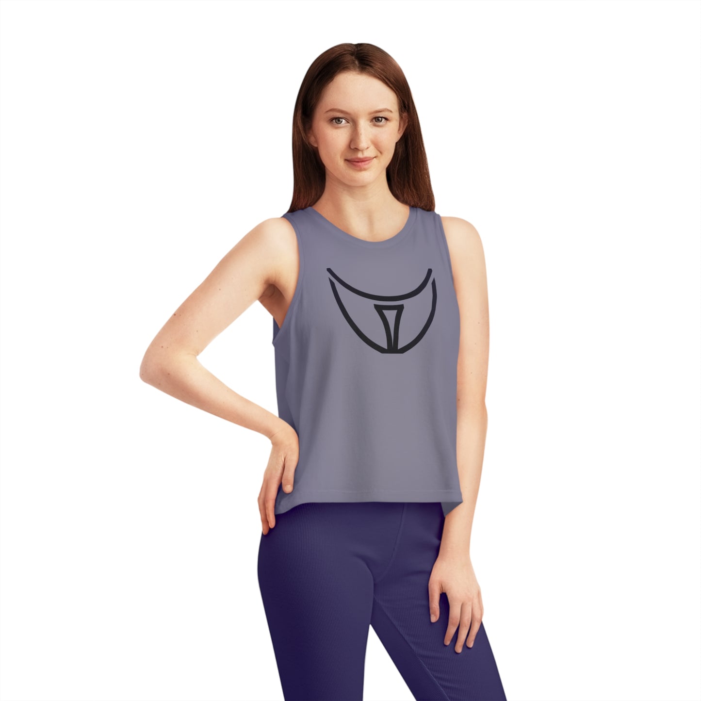 Women's Dancer 100% Organic Cotton Cropped Tank Top (Design 21)